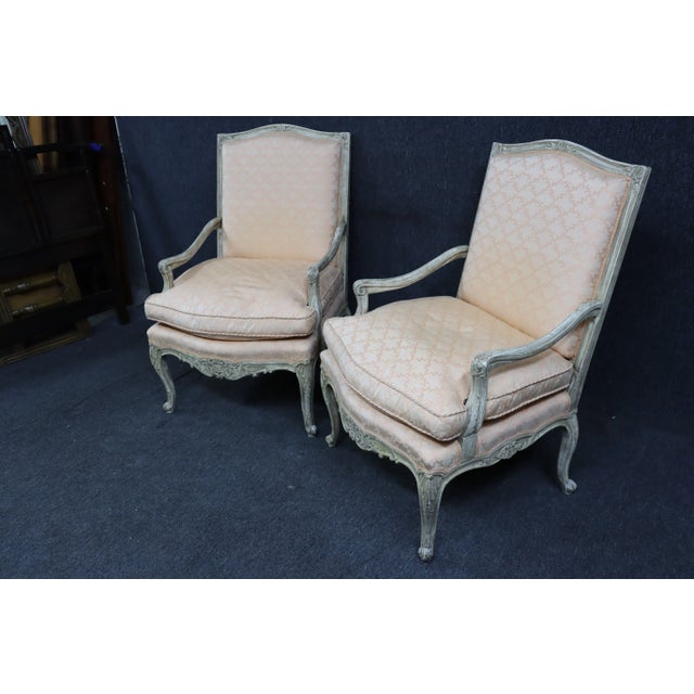 French Country Country French Bergeres Pair. For Sale - Image 3 of 13