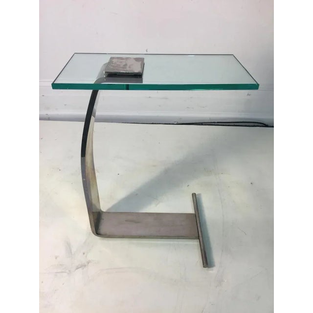 Modernist Chrome and Glass Table For Sale - Image 4 of 11