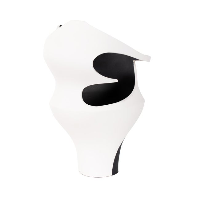 Rapsie Black and White Vase- Short For Sale - Image 10 of 11