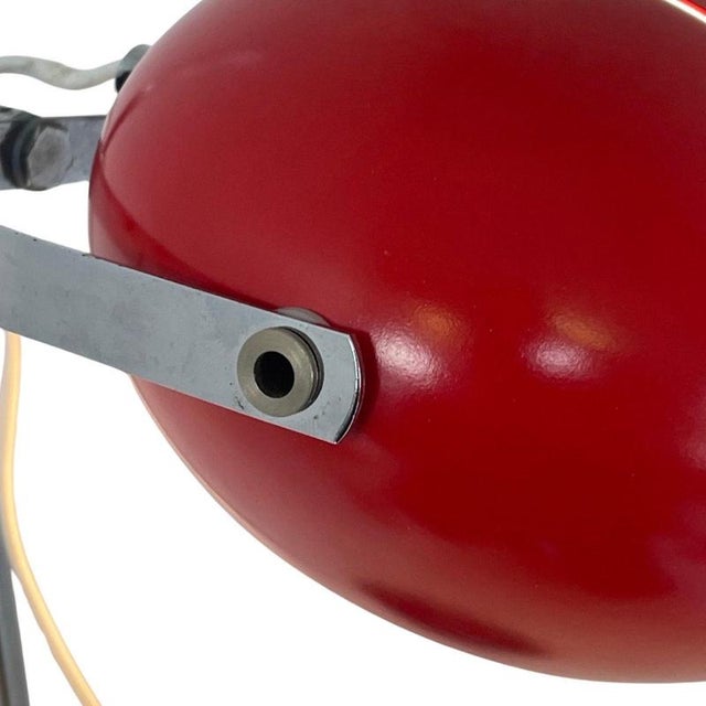 Black Space Age Table Lamp with Red Shade, Black Base and Chromed Upright from Herda For Sale - Image 8 of 10