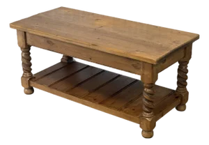 Late 20th Century Scrubbed Pine Farmhouse Barley Twist Coffee Table