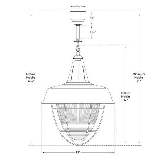 Visual Comfort Thomas O'Brien for Visual Comfort Signature Henry Industrial Hanging Light in Hand-Rubbed Antique Brass with White Shade For Sale - Image 4 of 4