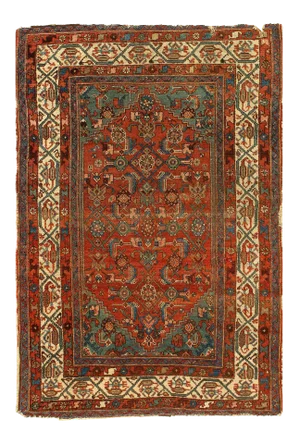 Rust Color Persian Antique Hamadan 3' X 4'9''
