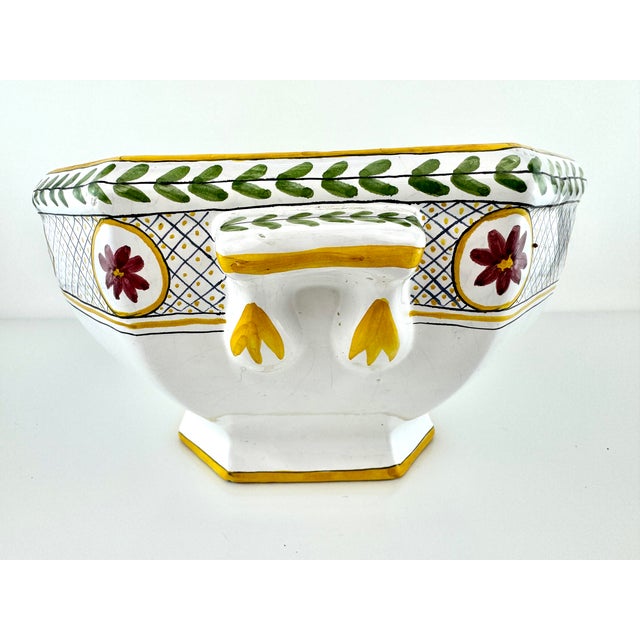 Ceramic 1978 Signed Hand-Painted Ceramic Jardiniere Planter, Made in Portugal for Sigma by McMxxiv For Sale - Image 7 of 11