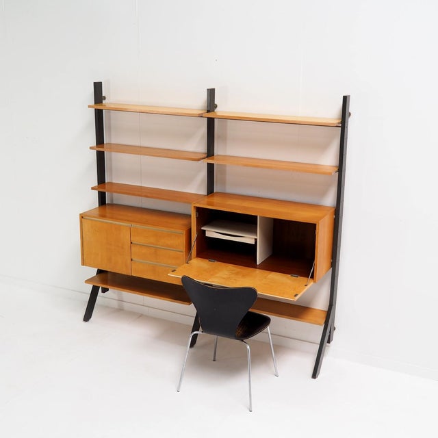 Brown Module Wall Unit by Kho Liang Ie for Fristho, 1950s For Sale - Image 8 of 14