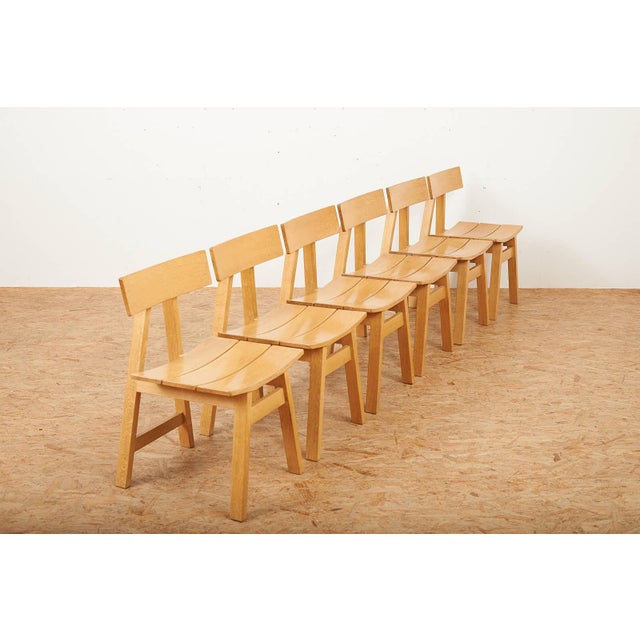 Chairs in Oak Frame by Hans Anliker for Horgen Glarus, 1962, Set of 6 For Sale - Image 3 of 13