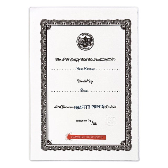 Brusk, Rose Romance (Rare Hand Signed Screen Print), 2024 For Sale - Image 4 of 4