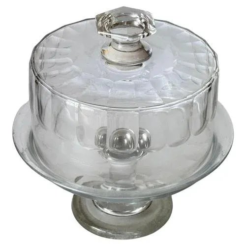 French Crystal Cheese Dome with Cut Glass Decor, 1970s For Sale - Image 13 of 13