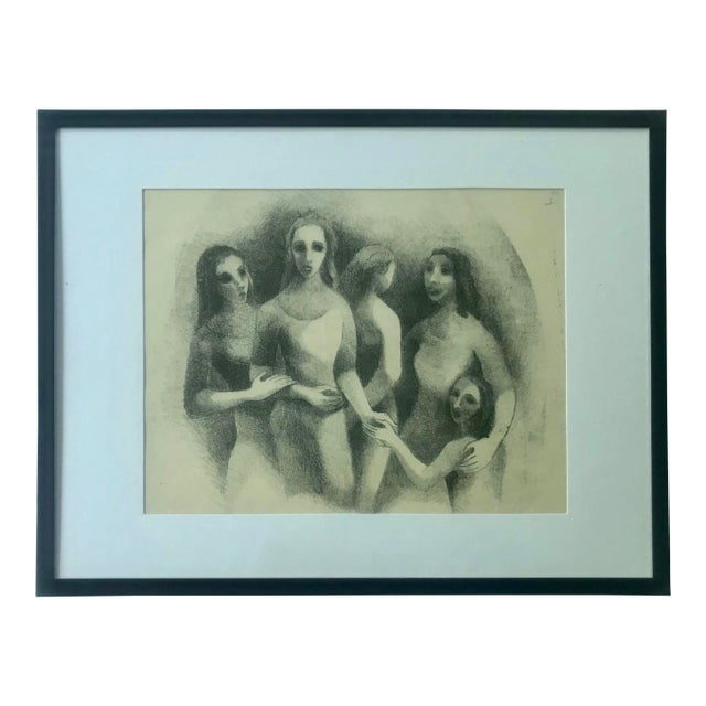 Mid Century Art Sketch by Barbara Lekberg For Sale