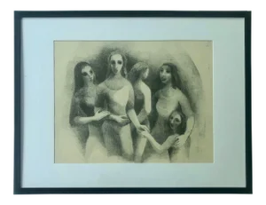 Mid Century Art Sketch by Barbara Lekberg