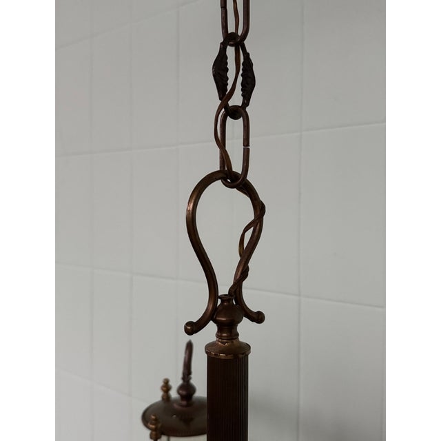 Neoclassical Empire Brass and Glass Chandelier, 1950s For Sale - Image 12 of 18