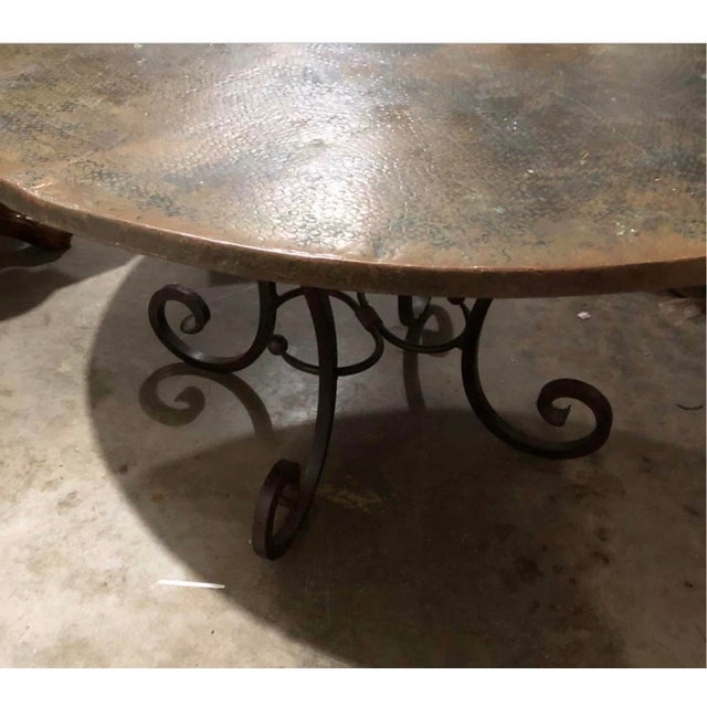 Copper Mid 20th Century Hand Beaten Cooper Dining Table For Sale - Image 8 of 10