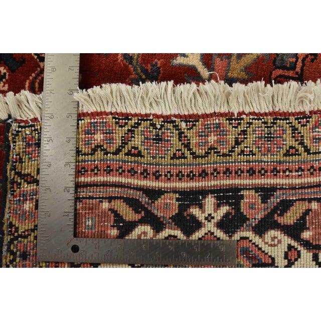 Heriz Rug 9’10” X 12’4” Red Wool Traditional Hand-Knotted Oriental Carpet For Sale - Image 15 of 15