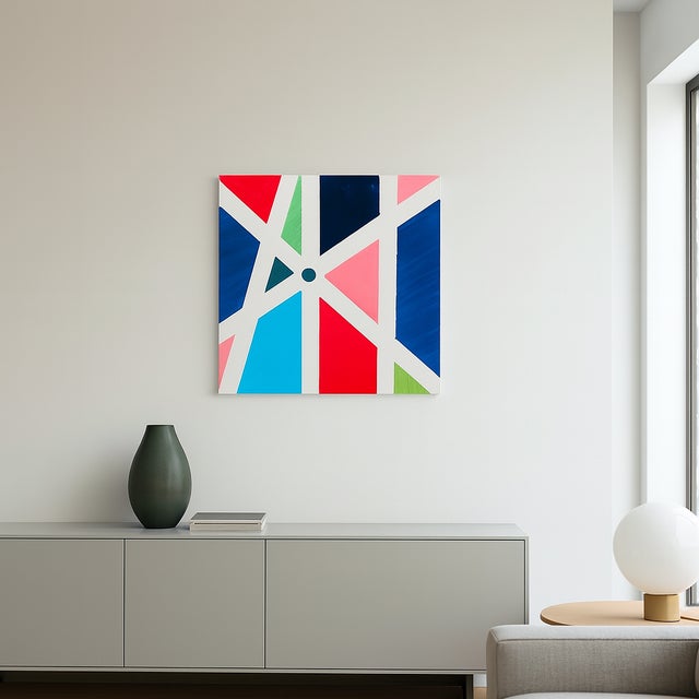 Textile Colours of Life Abstract Modern Acrylic Painting by Shabs Beigh For Sale - Image 7 of 8