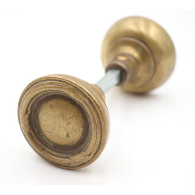 Pair of Vintage 2.187 In. Concentric Brass Passage Door Knobs For Sale - Image 4 of 5
