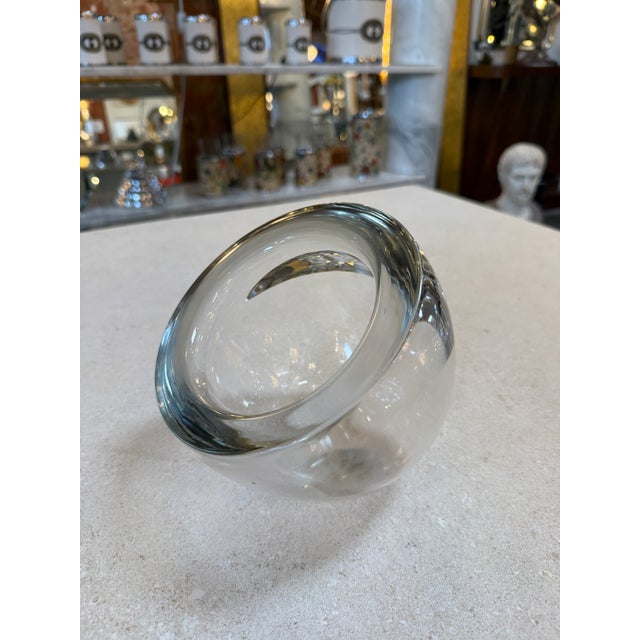 Italian Sculptural Italian Murano Glass Orb Vase, 1970s For Sale - Image 3 of 6