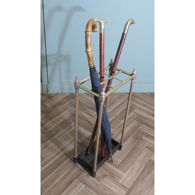 Brass and Cast Iron Umbrella Stand, 1900 For Sale - Image 6 of 7