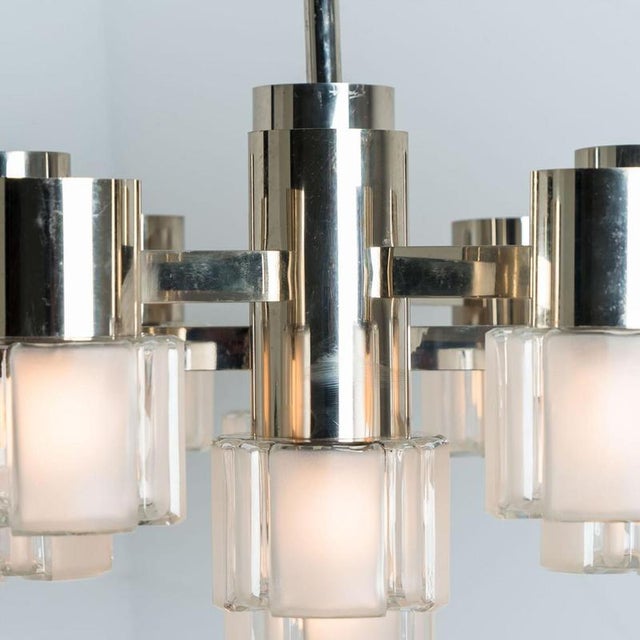 Chrome and Murano Glass Chandelier with 13 Lights attributed to Sciolari, 1970s For Sale - Image 6 of 10