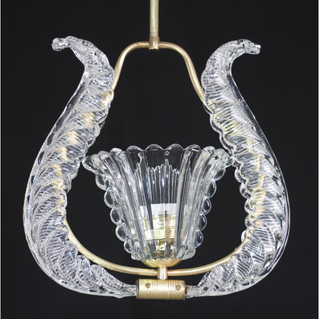 Charming Murano Glass Art Deco Pendant Chandelier by Ercole Barovier, 1940s For Sale - Image 13 of 13