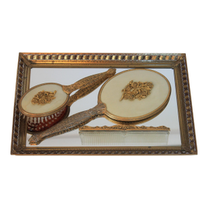 Vintage Brass Vanity Set