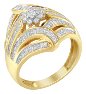 10K Yellow Gold Diamond Ring (1 Cttw, I-J Color, I2-I3 Clarity) - Size 6