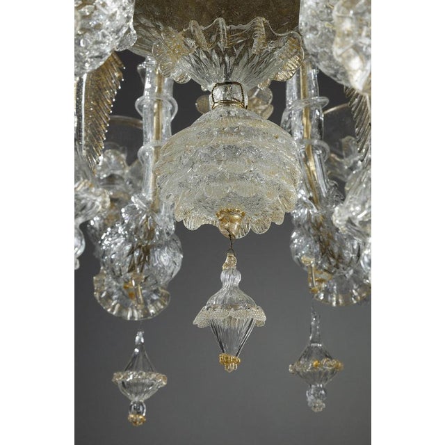 Large Murano Glass and Gold Chandelier For Sale - Image 18 of 18
