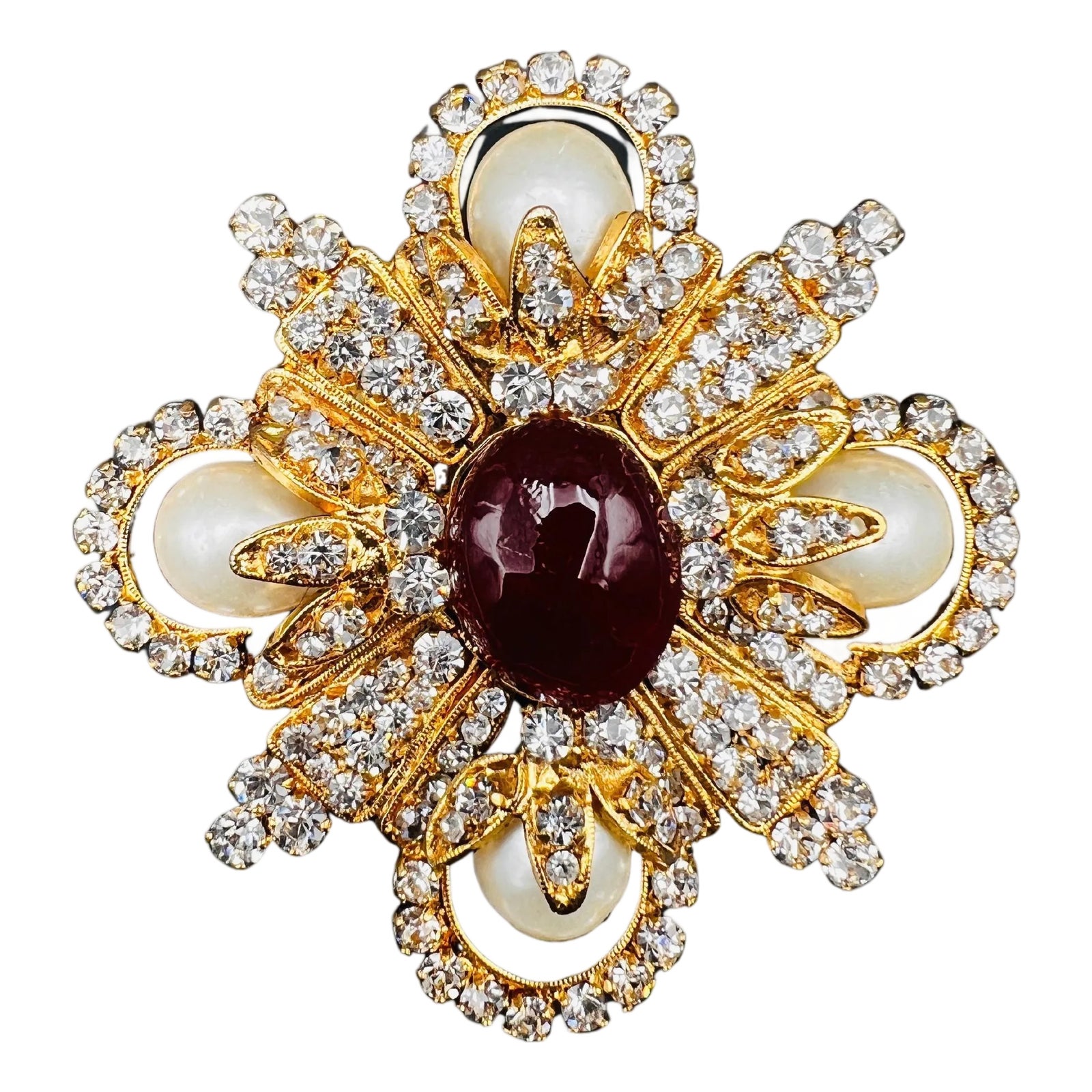 Chanel Vintage Gripoix 1980 Brooch Paris | Chairish