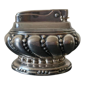 Early 20th Century American Silver Plate Art Deco Table Lighter by Ronson Crown
