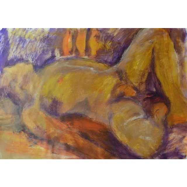 Drawn from life this model is obviously at ease which has allowed Angela to present a relaxed and subtle figurative work....