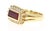 Contemporary Art Deco Inspired 2.56ct Baguette Ruby Diamond Ring in 18k Gold, Size 7.25 For Sale - Image 3 of 11