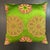 Gorgeous hand embroidered silk Suzani pillow with reverse Ikat design. The workmanship is fantastic and has been passed...