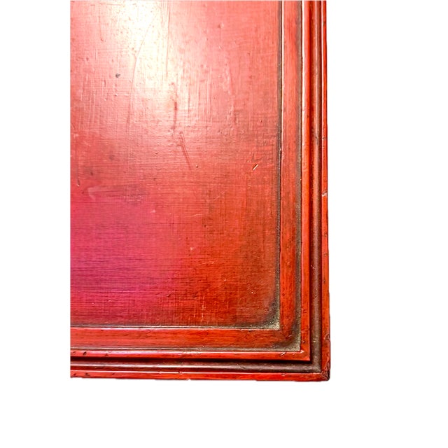 Vintage Red Chinoiserie Style Coffee Table For Sale - Image 10 of 10