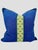 Schumacher Albizia Embroidery Fabric / Blue & Green Pillow Pair For Sale - Image 9 of 11