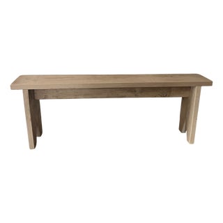Small Bench in Raw Wood For Sale