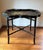 Vintage Chinoiserie Black Neiman Marcus Black Hand Painted Floral Tray Table For Sale - Image 9 of 12