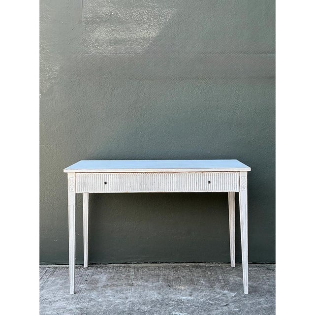 Early 21st Century Vintage Painted Wood Writing Desk For Sale - Image 5 of 12