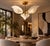 Striking 1970s Italian chandelier attributed to Franco Luce, featuring three sculptural handblown Murano glass shades...