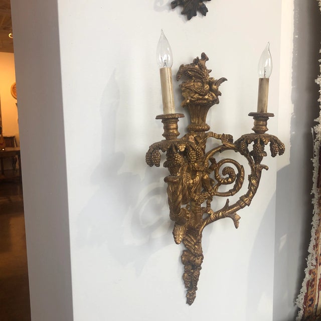 Pair of Traditional Italian Hand-Carved Light Sconce For Sale - Image 4 of 13