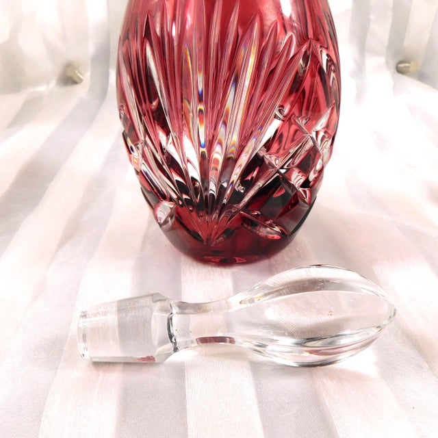 1960s Pink Nachtmann Nierstein Cut to Clear Decanter With Glasses For Sale In San Francisco - Image 6 of 10