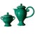 Green Green Glazed Ceramic Teapot and Sugar Bowl from Vallauris, France, 1950s-1960s, Set of 2 For Sale - Image 8 of 8
