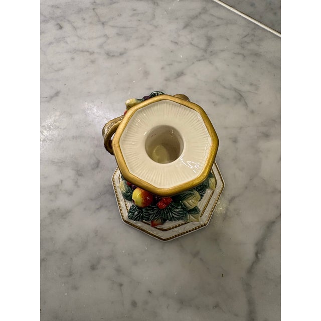 1980s Fitz and Floyd Renaissance Style Holiday Candlestick Holder For Sale In New Orleans - Image 6 of 6