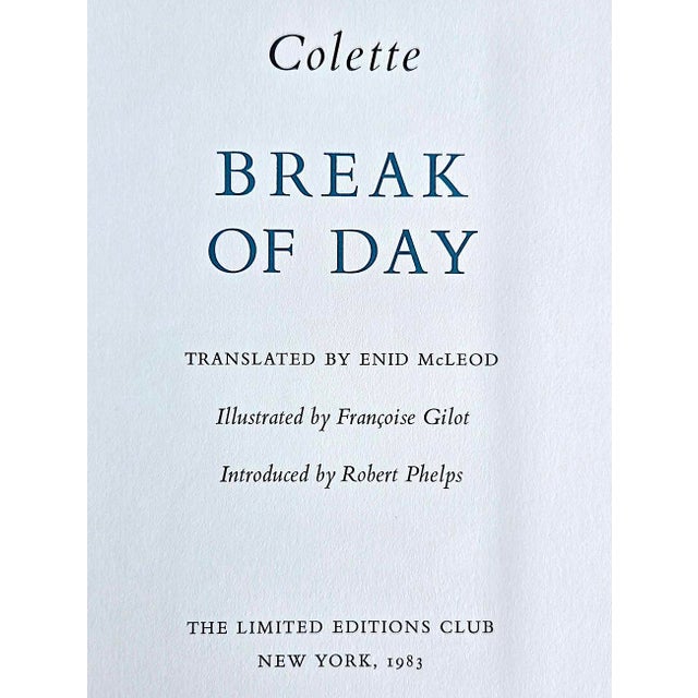 1983 Limited Edition Book, "Break of Day", Colette (Novel); Françoise Gilot, (Signed) (Illustrations), Enid McLeod (Translation) For Sale - Image 14 of 18
