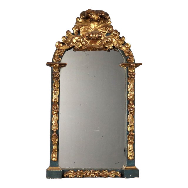 Carved and Gilded Wood Mirror, Italy, 19th Century For Sale