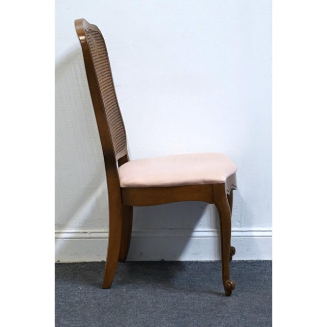 Wood Lenoir Furniture Country French Style Cane Back Dining Side Chair For Sale - Image 7 of 9