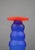 Postmodern Postmodern Sculptural Cobalt Blue Frosted Art Glass Bottle, 1980s For Sale - Image 3 of 9