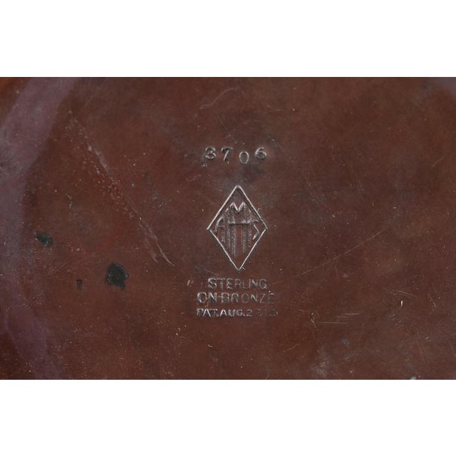 Metal Heintz Arts & Crafts Sterling Silver on Bronze Footed Bowl For Sale - Image 7 of 9