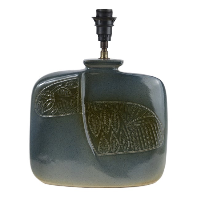 Glazed Ceramic Table Lamp by D. Protion for Vallauris, France, 1970s For Sale