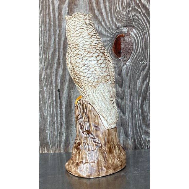 Vintage Boho Hand Painted Ceramic Owl For Sale In West Palm - Image 6 of 7