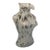Vintage MCM Murano Style Art Glass 12" White Purple Spots Female Torso Vase For Sale