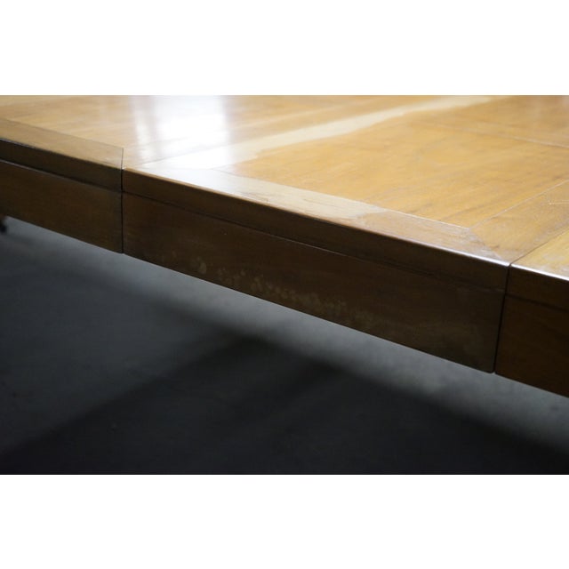 Tan 1950s Michael Taylor for Baker Walnut Extension Dining Table Far East Collection For Sale - Image 8 of 18